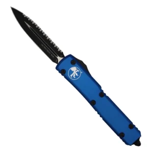 Microtech 122-3BL Ultratech D/E Fully Serrated OTF Automatic Knife Blue - Black Blade