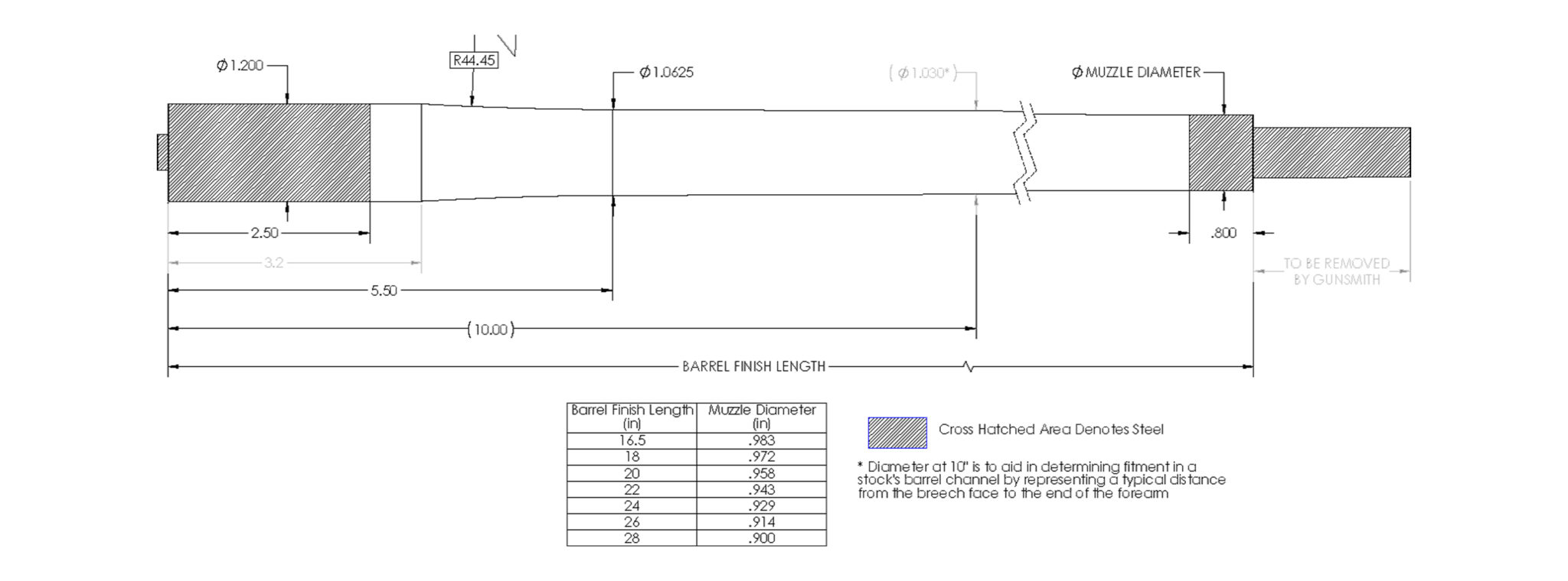 Proof Research 375 Bolt Action Carbon Fiber Barrel