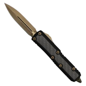 Microtech 126-13CFIS Daytona D/E OTF Automatic Knife Black Aluminum Carbon Fiber - Bronze