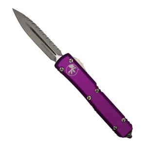 Microtech 122-12VI Ultratech D/E Fully Serrated OTF Automatic Knife Violet - Stonewash