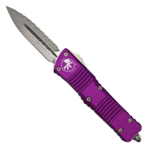 Microtech 142-12VI Combat Troodon D/E Fully Serrated OTF Automatic Knife Violet - Stonewash