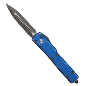 Microtech 147-10DBL UTX-70 D/E OTF Automatic Knife Distressed Blue - Stonewash