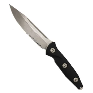 Microtech 113-11AP Socom Alpha Partially Serrated S/E Fixed Blade Knife Black - Apocalyptic