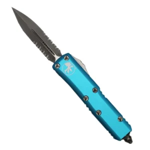 Microtech 232-5TQ UTX-85 Partially Serrated D/E OTF Automatic Knife Turquoise - Satin