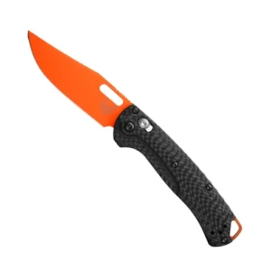 Benchmade 15533OR-01 Mini Taggedout S/E Manual Folding Knife Black Carbon Fiber - Orange