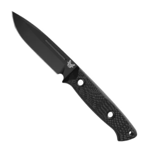 Benchmade 163BK Bushcrafter S/E Fixed Blade Knife Black Carbon Fiber - Black