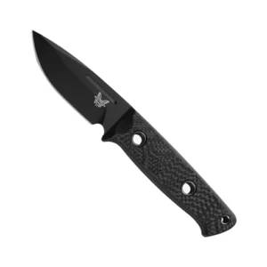 Benchmade 165BK Mini Bushcrafter S/E Fixed Blade Knife Black Carbon Fiber - Black