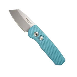 Pro-Tech Knives Runt 5 Reverse Tanto Automatic Folding Knife Textured Blue - Stonewash