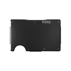 Ridge Wallet Black Aluminum w/ Cash Strap