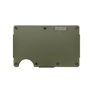 Ridge Wallet Matte Olive Aluminum w/ Cash Strap