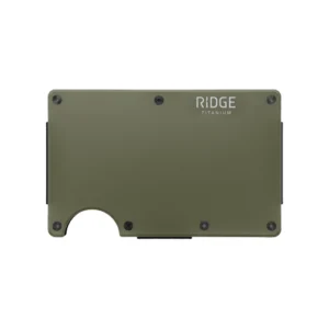 Ridge Wallet Matte Olive Titanium w/ Money Clip