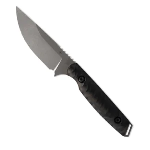 Toor Knives Field 3.0 S/E Fixed Blade Knife Ebony w/ Brass Liner - Stonewash