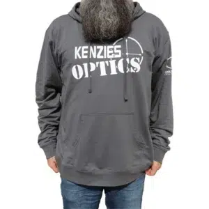 Black on Ammo & Kenzie's Optics Lightweight Hoodie - Heavy Metal Gray