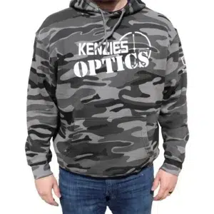 Black on Ammo & Kenzie's Optics Fleece Lined Slate Camo Hoodie