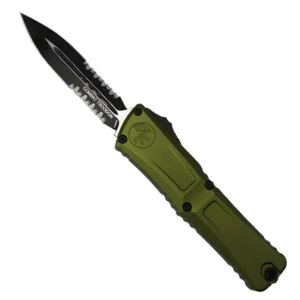 Microtech 1142-2OD Gen III Combat Troodon Partially Serrated D/E OTF Knife OD Green - Black