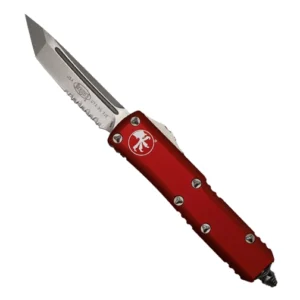 Microtech 233-11RD UTX-85 Partially Serrated T/E OTF Automatic Knife Red - Stonewash