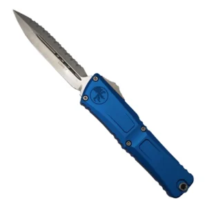 Microtech 1142-12BL Combat Troodon Gen III Fully Serrated D/E OTF Automatic Knife Blue - Stonewash