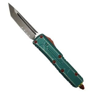 MICROTECH 233-11BH UTX-85 SIGNATURE SERIES PARTIALLY SERRATED T/E OTF AUTOMATIC KNIFE BOUNTY HUNTER GREEN - APOCALYPTIC