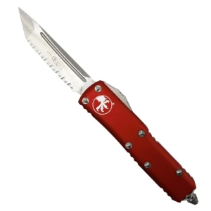 Microtech 233-6RD UTX-85 Fully Serrated T/E OTF Automatic Knife Red - Satin