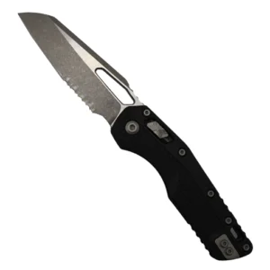 Microtech 210T-11APPMBK MSI Partially Serrated Sheepsfoot Manual Folding Knife Tri-Grip Polymer Black - Apocalyptic