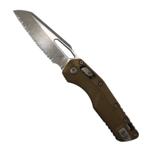 Microtech 210T-12APPMDE MSI Fully Serrated Sheepsfoot Manual Folding Knife Tri-Grip Polymer Dark Earth - Apocalyptic