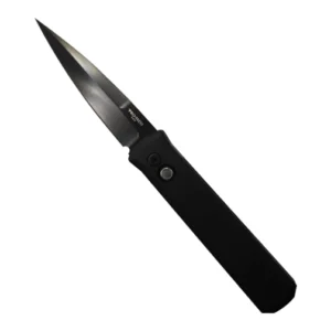 Pro-Tech Knives Godfather Dark Edition Spear Point Automatic Folding Knife Black - Black DLC