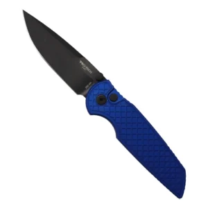 Pro-Tech Knives TR-3 Integrity S/E Manual Folding Knife Textured Blue - Black DLC